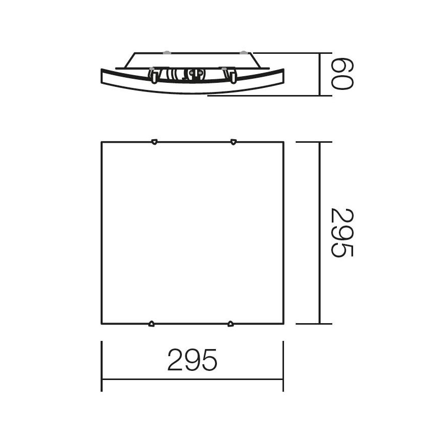 Redo 05-812 - Plafonsko svetlo SHAKE 1xE27/42W/230V 29,5x29,5 cm, belo