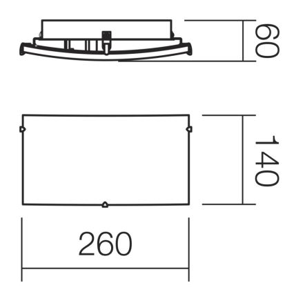 Redo 05-903 - Plafonsko svetlo ISIDE 1xE27/42W/230V prozirno
