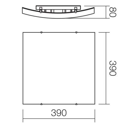 Redo 05-905 - Plafonsko svetlo ISIDE 2xE27/42W/230V 39x39 cm prozirno