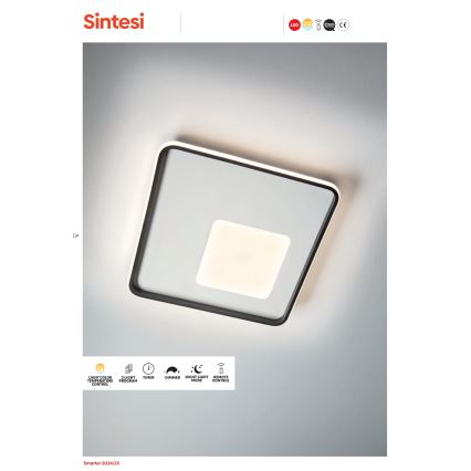 Redo 05-961 - LED prigušiva stropna lampa SINTESI LED/53W/230V 45x45 cm 3000-6000K + daljinski upravljač