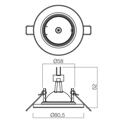 Redo 70309 - Ugradno svetlo za spušteni plafon MT 1xGU5,3/50W/12V matni hrom