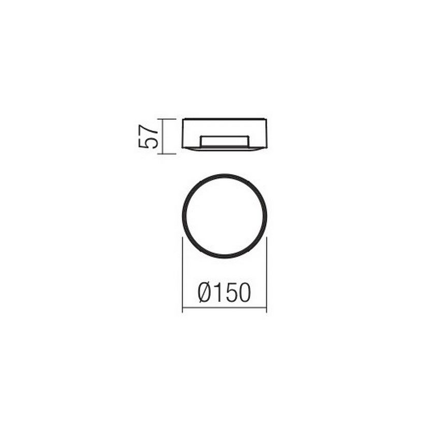 Redo 90004 - LED spoljašnje plafonsko svetlo SKOR LED/12W/230V prečnik 15 cm IP54 braon