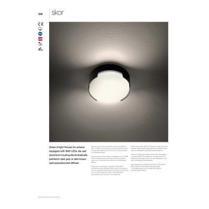 Redo 90005 - LED spoljašnje plafonsko svetlo SKOR LED/16W/230V IP54