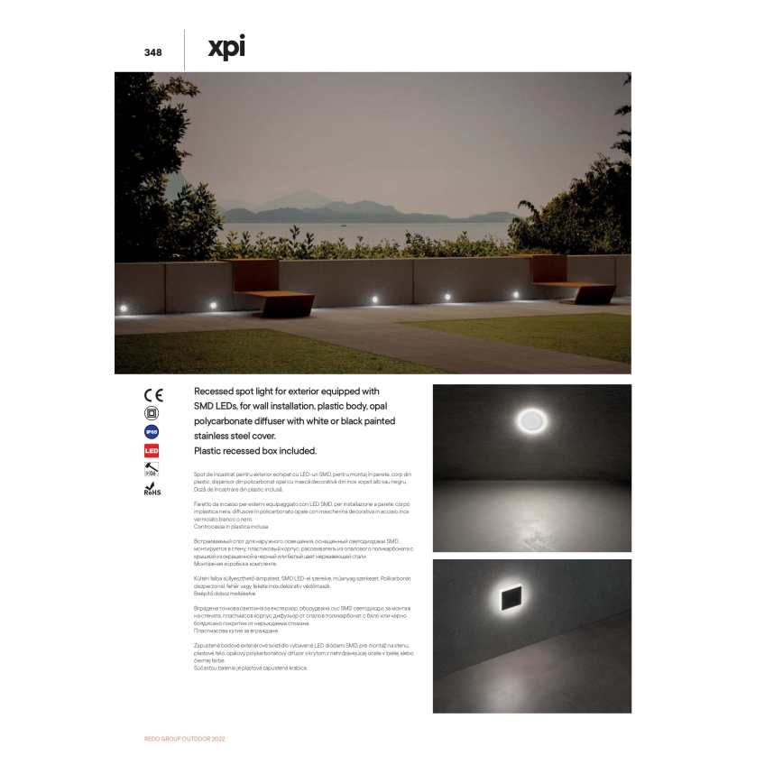 Redo 90041 - LED spoljašnja ugradna svetiljka INCAS LED/2,3W/230V IP65