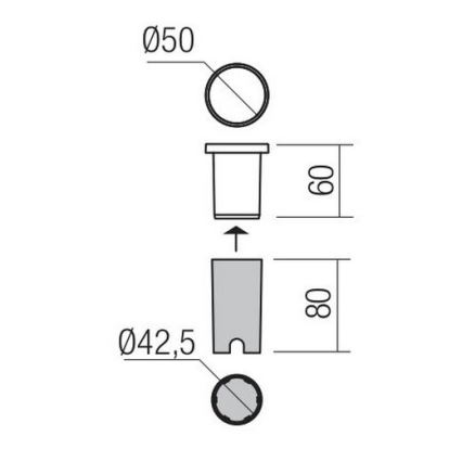 Redo 90042 - LED spoljašnja ugradna svetiljka INCAS LED/2,3W/230V IP65