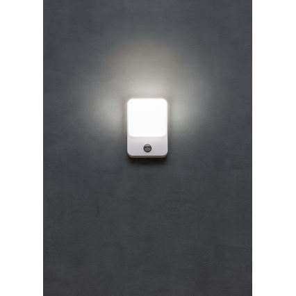 Redo 90132 - LED spoljna zidna lampa COLIN sa senzorom pokreta i sumraka LED/9W/230V 4000K IP54, bela
