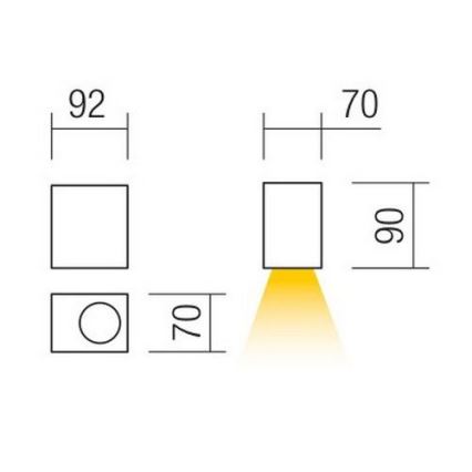 Redo 90151 - Vanišnje zidno svetlo PUNTA 1xGU10/7W/230V IP44