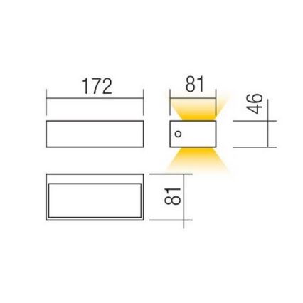 Redo 90153 - LED spoljašnje zidno svetlo LAMPRIS LED/9W/230V IP65