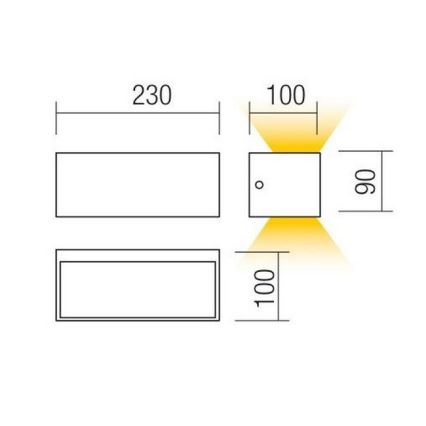 Redo 90154 - Spoljašnja zidna LED svetiljka LAMPRIS LED/12W/230V IP65