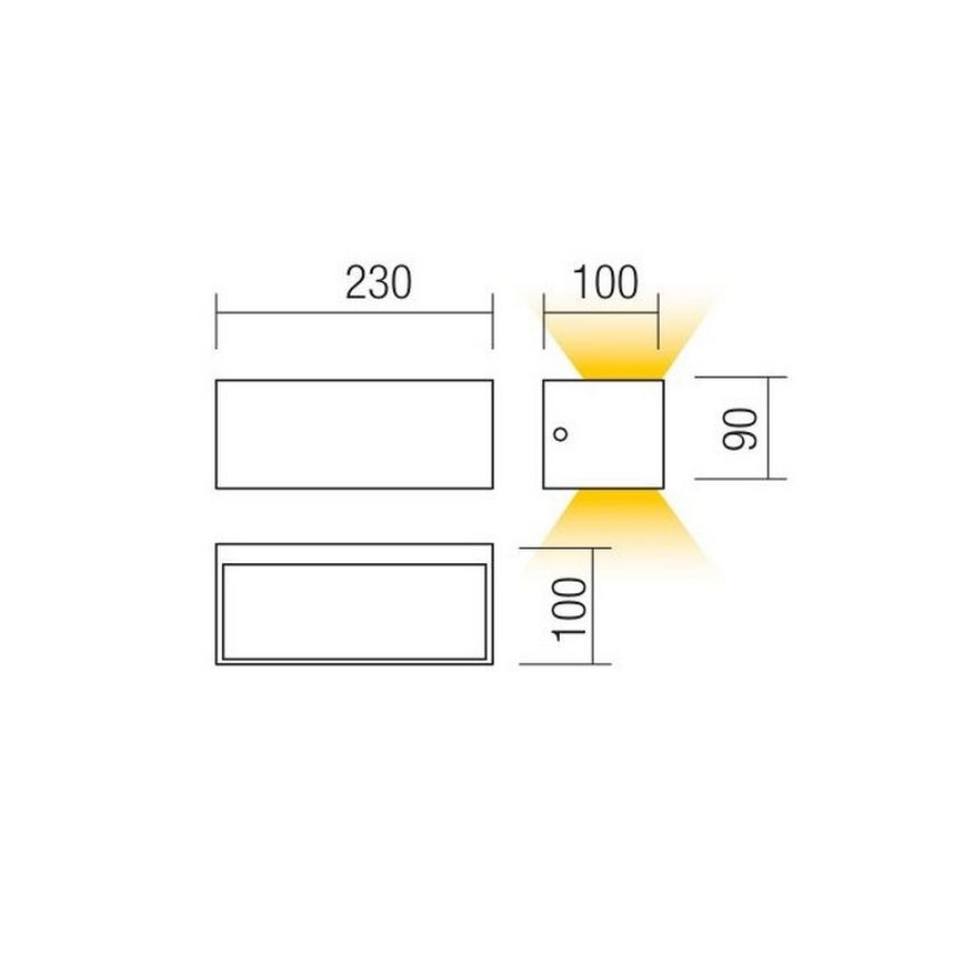 Redo 90154 - Spoljašnja zidna LED svetiljka LAMPRIS LED/12W/230V IP65