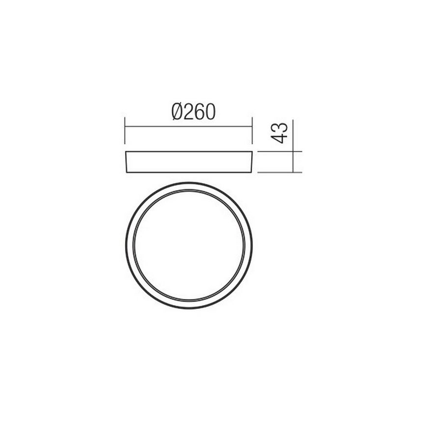 Redo 90155 - LED spoljna plafonska svetiljka PONZA LED/16W/230V prečnik 26 cm IP65