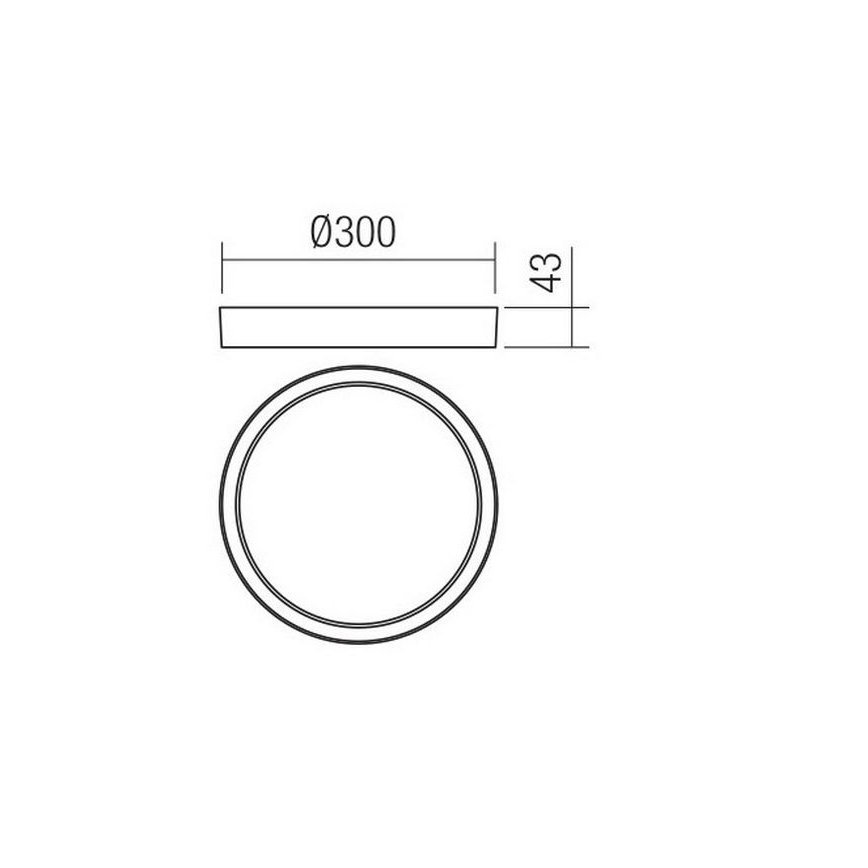 Redo 90156 - LED spoljašnje plafonsko svetlo PONZA LED/18W/230V Ø 30 cm IP65