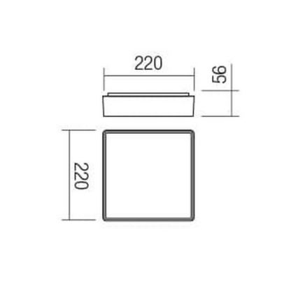 Redo 90157 - LED spoljašnje plafonsko svetlo MARINA LED/12W/230V 22x22 cm IP65 antracit