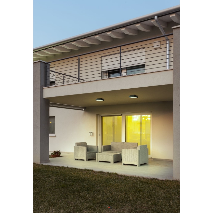 Redo 90158 - LED spoljašnje plafonsko svetlo MARINA LED/16W/230V 29,6x29,6 cm IP65 antracit