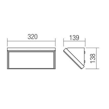 Redo 90160 - LED spoljna zidna svetiljka MAKO LED/21W/230V IP65