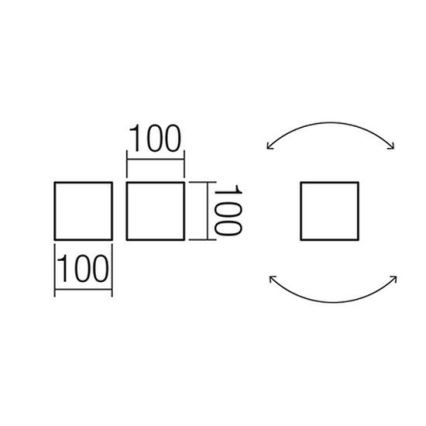 Redo 90176 - LED spoljna zidna svetiljka VARY 2xLED/6W/230V 4000K IP54 antracit