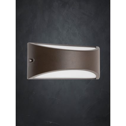 Redo 90192 - LED spoljašnje zidno svetlo SCUDO LED/10W/230V 3000K IP54 smeđa