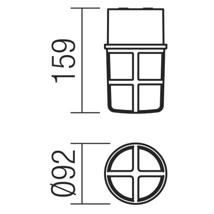 Redo 90195 - Spoljno reflektorsko svetlo TRITON 1xE27/28W/230V IP54 crna