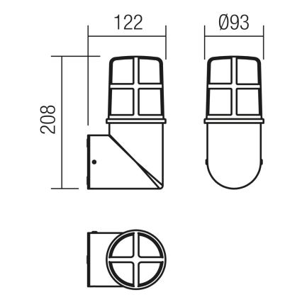 Redo 90198 - Spoljna zidna lampa TRITON 1xE27/28W/230V IP54 crna