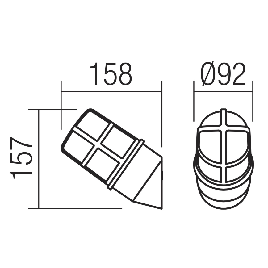 Redo 90204 - Spoljašnja zidna svetiljka TRITON 1xE27/28W/230V IP54 crna