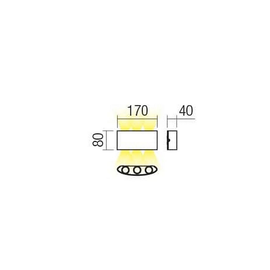 Redo 90226 - LED spoljašnje zidno svetlo FABO LED/6W/230V 3000K IP54 sivo