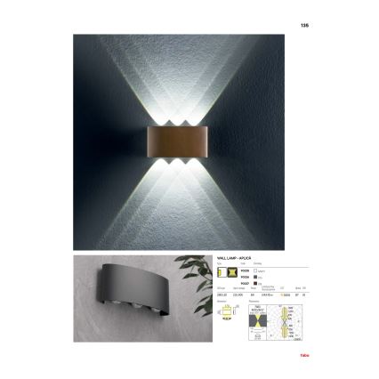 Redo 90227 - Spoljašnja zidna LED lampa FABO LED/6W/230V 3000K IP54 braon