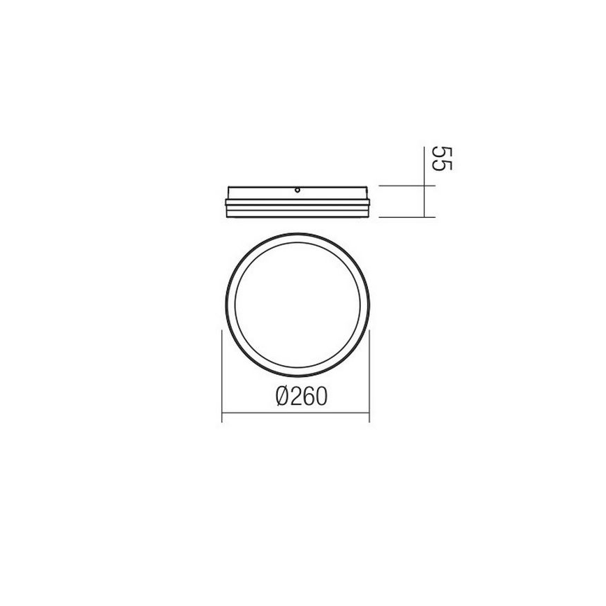 Redo 90286 - ISOLA LED spoljašnja plafonska svetiljka LED/24W/230V, prečnik 26 cm, 3000/4000/6500K, IP54, antracit