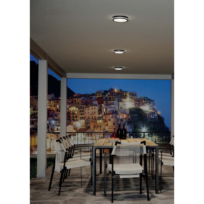 Redo 90290 - LED spoljašnje plafonsko svetlo sa senzorom ISOLA LED/24W/230V prečnik 26 cm 3000/4000/6500K IP54 antracit