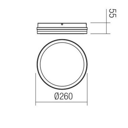 Redo 90290 - LED spoljašnje plafonsko svetlo sa senzorom ISOLA LED/24W/230V prečnik 26 cm 3000/4000/6500K IP54 antracit