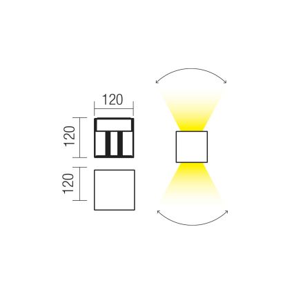 Redo 90294 - LED Spoljašnje zidno svetlo VARY 2xLED/10W/230V 3000K IP54 belo