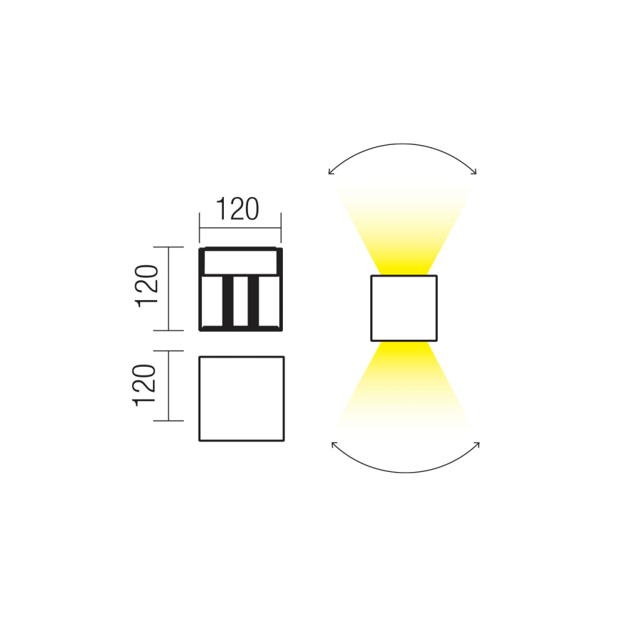 Redo 90298 - LED spoljašnje zidno svetlo VARY 2xLED/10W/230V 3000K IP54 braon