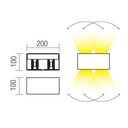Redo 90302 - LED spoljašnje zidno svetlo VARY 4xLED/5W/230V 3000K IP54 antracit