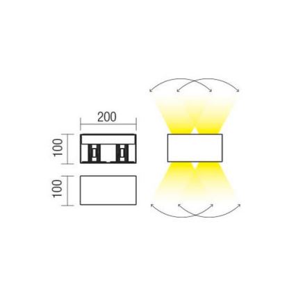 Redo 90303 - LED spoljašnja zidna svetiljka VARY 4xLED/5W/230V 4000K IP54 antracit