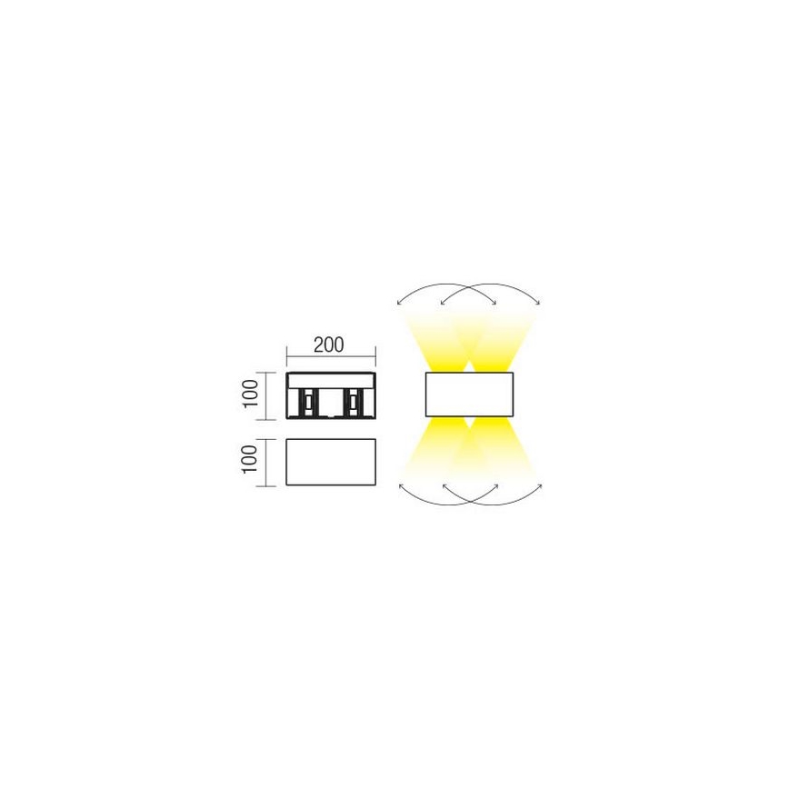 Redo 90303 - LED spoljašnja zidna svetiljka VARY 4xLED/5W/230V 4000K IP54 antracit