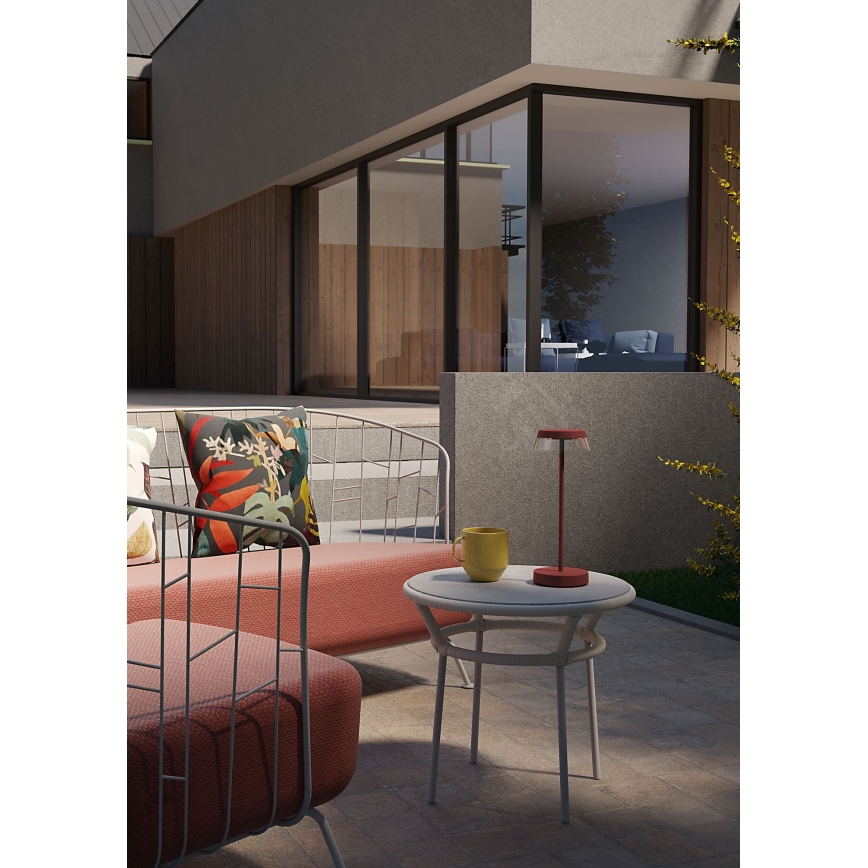 Redo 90311- LED stona lampa ILUNA, prigušiva na dodir, LED/2,5W/5V 2700-3000K 3000 mAh IP65 crvena