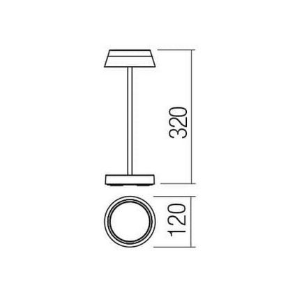 Redo 90312 - ILUNA LED dodirna stona lampa, prigušiva, LED/2,5W/5V 2700-3000K 3000 mAh IP65 crna