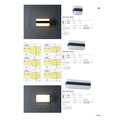 Redo 90330 - LED spoljašnje zidno svetlo KODIAK LED/12W/230V 3000K 30 cm IP65 bela/crna