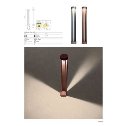 Redo 90365 - LED Spoljašnja lampa ZEUS LED/11,5W/230V 3000K 75 cm IP54 antracit