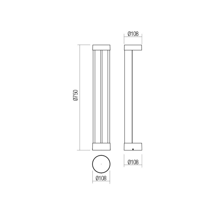 Redo 90365 - LED Spoljašnja lampa ZEUS LED/11,5W/230V 3000K 75 cm IP54 antracit
