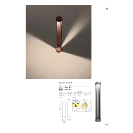Redo 90366 - LED spoljašnja lampa ZEUS LED/11,5W/230V 3000K 75 cm IP54 braon