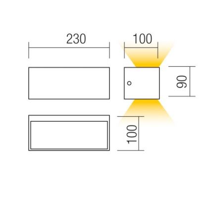 Redo 90373 - Spoljašnje zidno svetlo LAMPRIS LED/13W/230V IP65, belo