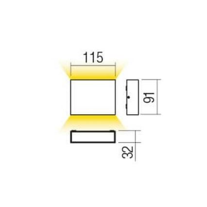 Redo 90376 - LED spoljno zidno svetlo KAMAL LED/4,4W/230V 3000K IP54 siva