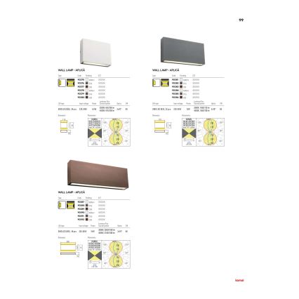 Redo 90388 - LED spoljašnje zidno svetlo KAMAL LED/15W/230V 3000K IP54 sivo