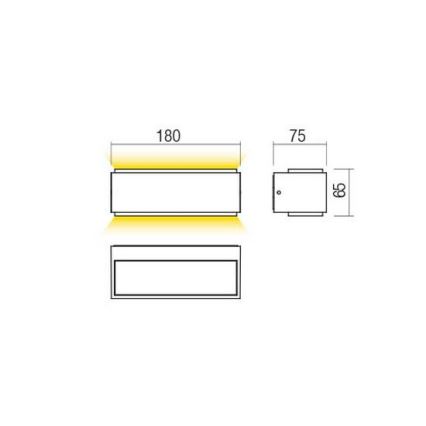 Redo 90402 - LED spoljašnje zidno svetlo DASH LED/9W/230V 4000K IP65 antracit
