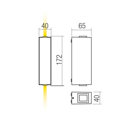 Redo 90421 - LED spoljna zidna svetiljka ACE 2xLED/5,84W/230V 3000K IP54 siva