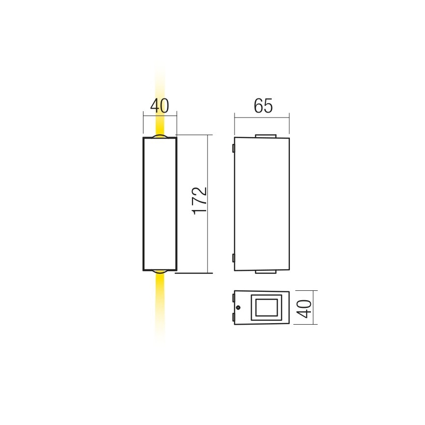Redo 90421 - LED spoljna zidna svetiljka ACE 2xLED/5,84W/230V 3000K IP54 siva