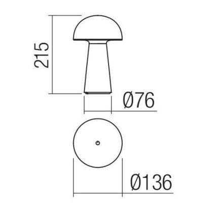Redo 90439 - LED prigušiva dodirna spoljna lampa KIRA LED/4,7W/230V 2200 mAh IP44 crna