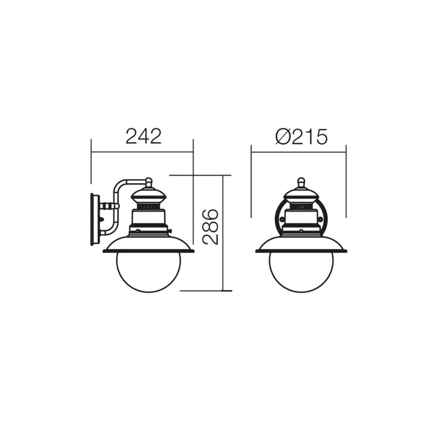 Redo 9045 - Spoljno zidno svetlo SCOTT 1xE27/42W/230V IP44