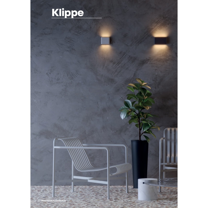 Redo 90452 - LED spoljna zidna svetiljka KLIPPE LED/24W/230V 3000K IP54 antracit