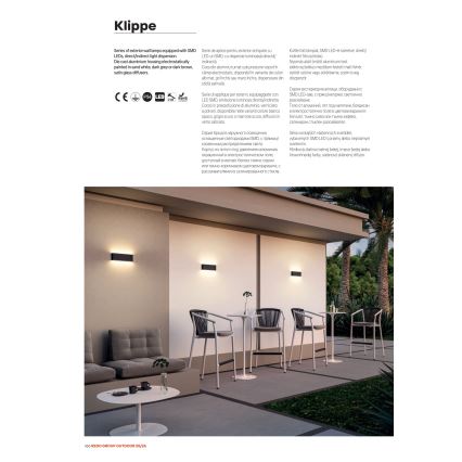 Redo 90452 - LED spoljna zidna svetiljka KLIPPE LED/24W/230V 3000K IP54 antracit